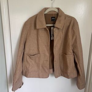 Zara Tan jacket camel color short NWT